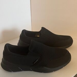 Skechers Men's Black Mesh Slip-Ons